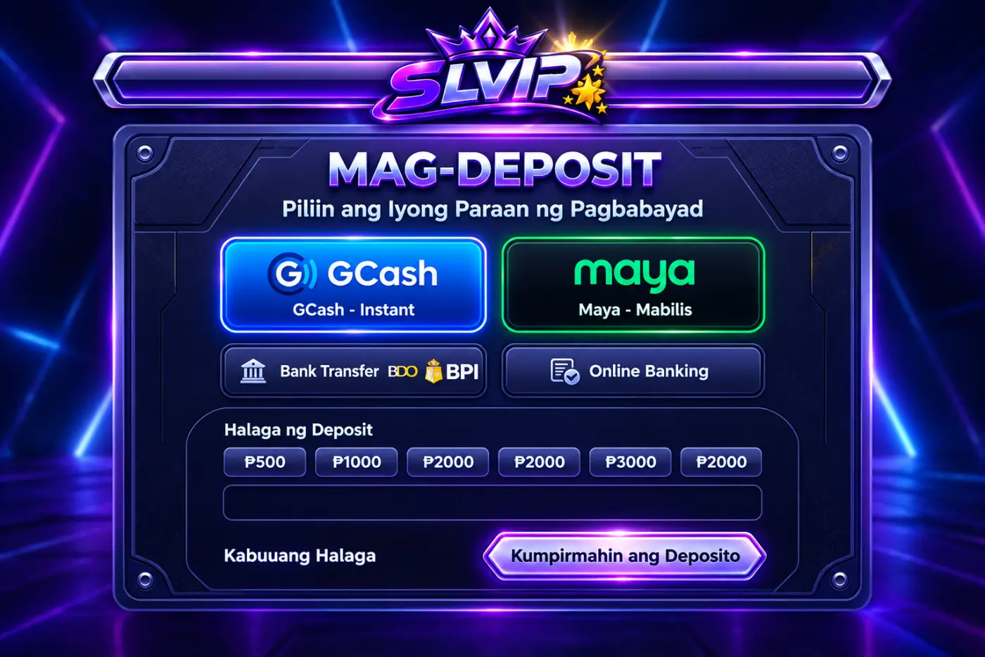 SLVIP Deposit Philippines payment information
